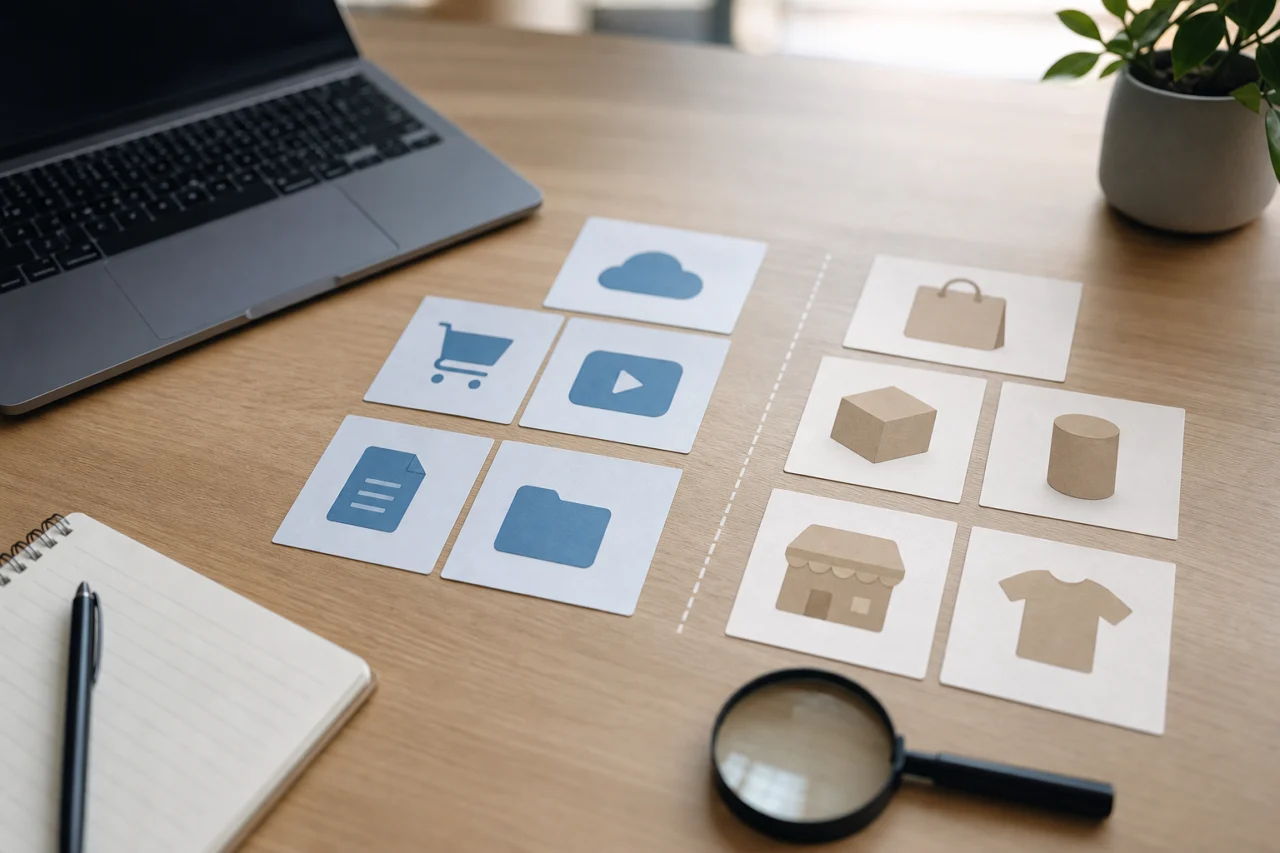 Imagen editorial relacionada con: Productos físicos o digitales cuál conviene más